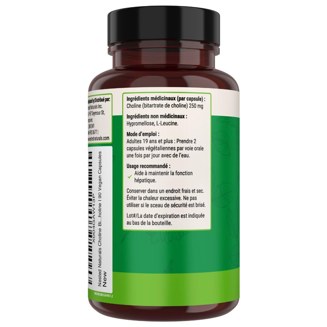 Lucid Gateway Recommends : Nested Naturals Choline Bitartrate 500mg Per 2 Capsules | High Potency Choline Supplements | Supports Cognitive & Liver Function | 100% Vegan & Non-GMO Choline | 90 Vegan Capsules