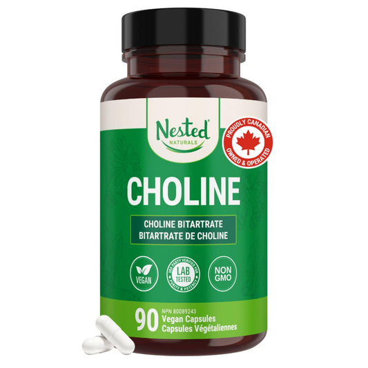 Lucid Gateway Recommends : Nested Naturals Choline Bitartrate 500mg Per 2 Capsules | High Potency Choline Supplements | Supports Cognitive & Liver Function | 100% Vegan & Non-GMO Choline | 90 Vegan Capsules