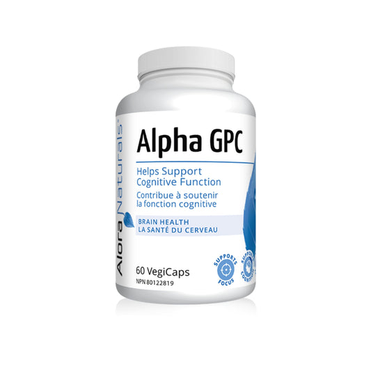 Alora Naturals Alpha GPC 600mg | High-Potency Choline Supplement for Brain Health, Focus & Memory | Acetylcholine Nootropic for Cognitive Support | Vegan, Non-GMO | 60 Capsules