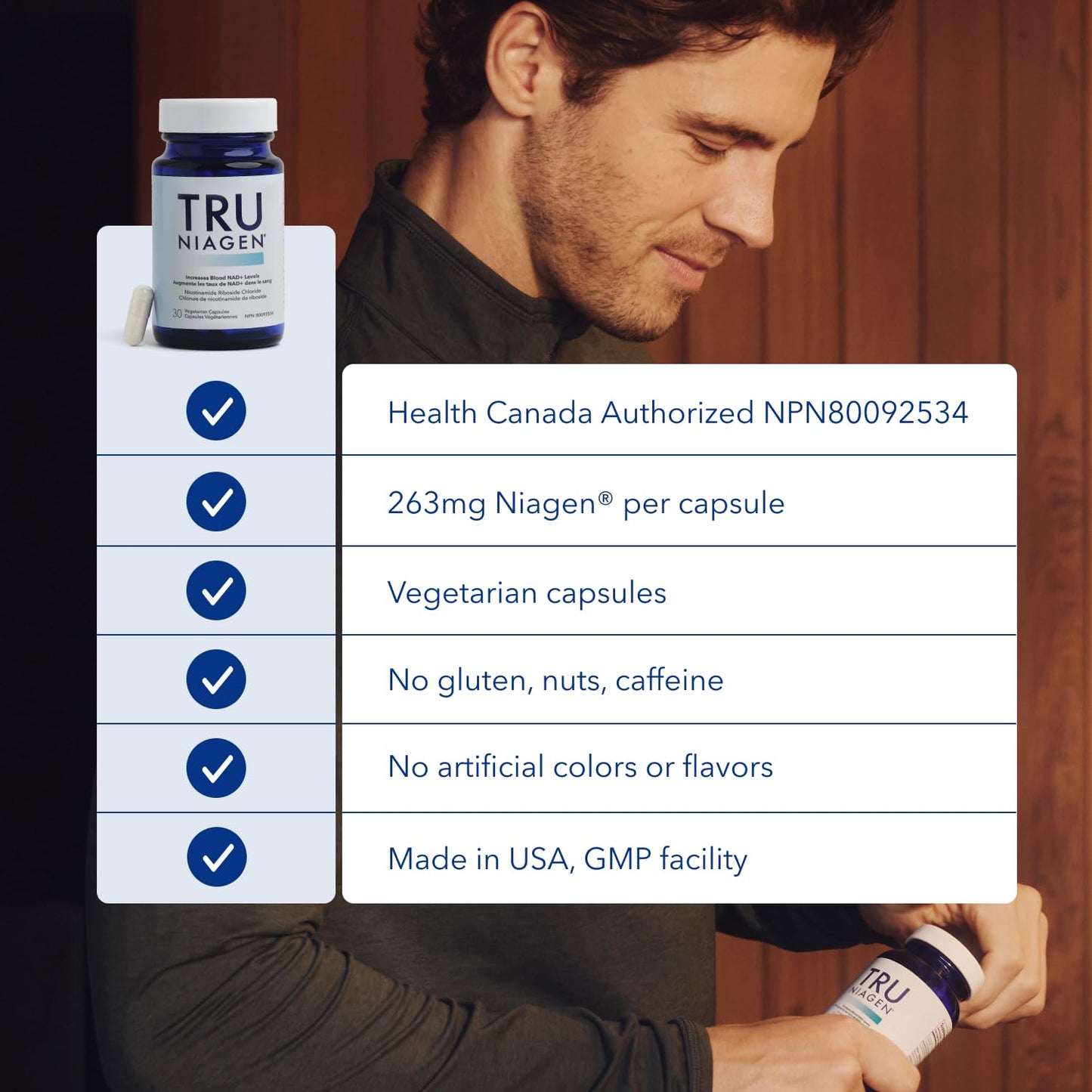 TRU NIAGEN NAD+ Supplement More Efficient Than NMN, Niacinamide, Niacin. Nicotinamide Riboside Vitamin B3 for Cellular Health Patented Formula 90ct - 300mg (3 Months / 1 Bottle)