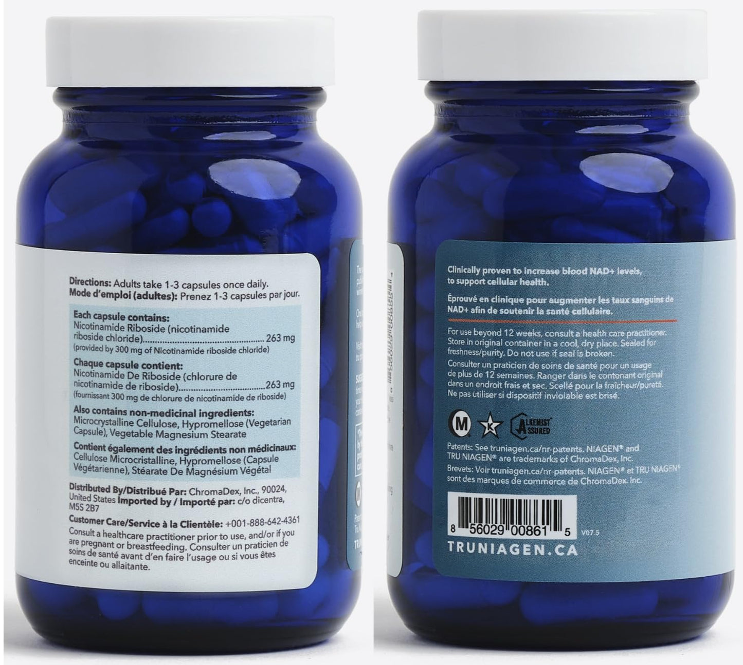 TRU NIAGEN NAD+ Supplement More Efficient Than NMN, Niacinamide, Niacin. Nicotinamide Riboside Vitamin B3 for Cellular Health Patented Formula 90ct - 300mg (3 Months / 1 Bottle)