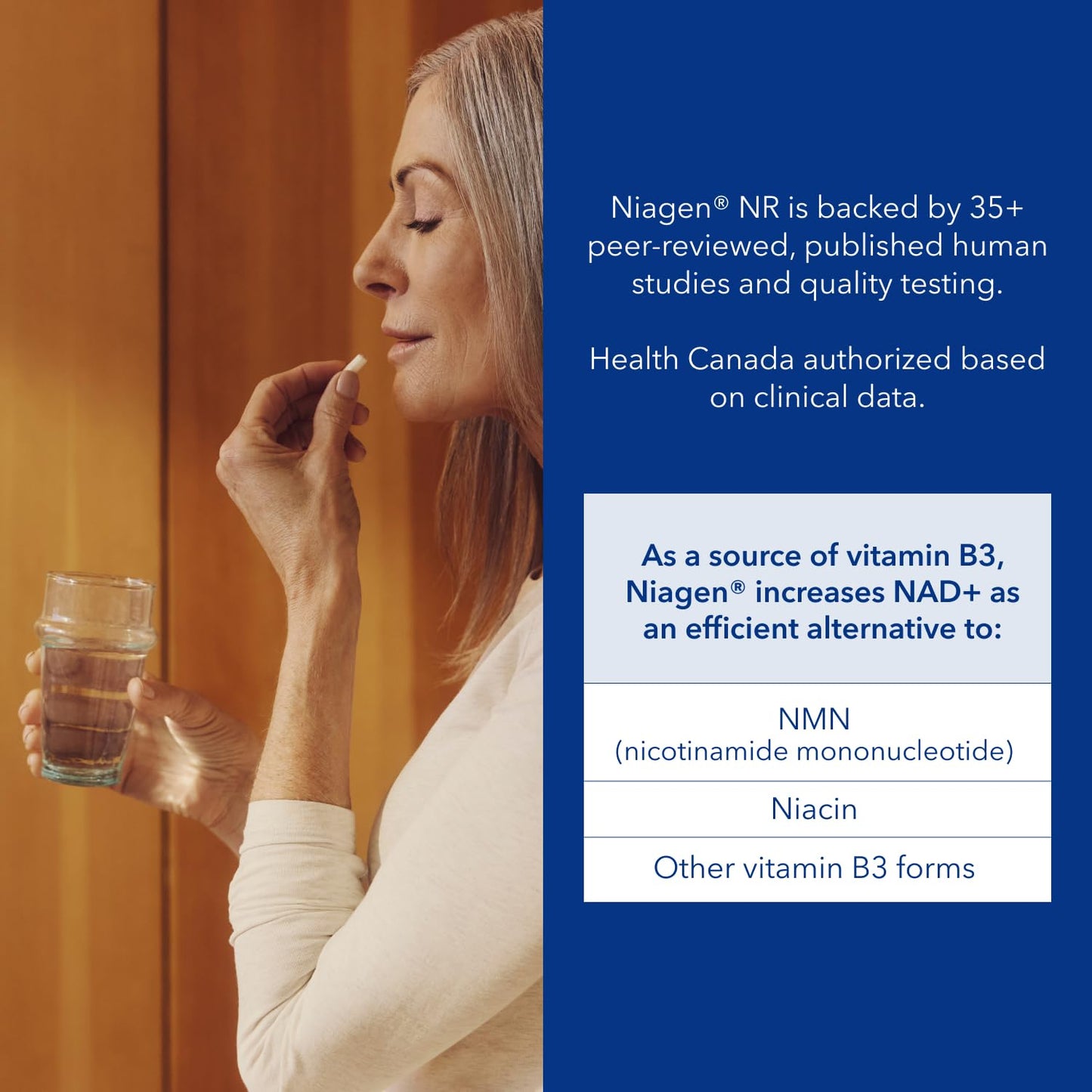 TRU NIAGEN NAD+ Supplement More Efficient Than NMN, Niacinamide, Niacin. Nicotinamide Riboside Vitamin B3 for Cellular Health Patented Formula 90ct - 300mg (3 Months / 1 Bottle)