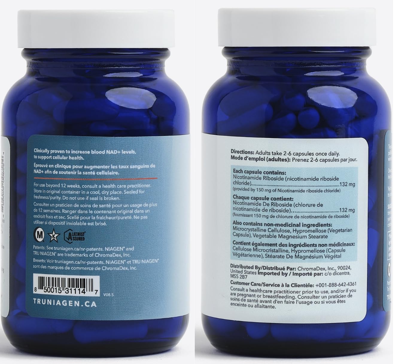 TRU NIAGEN NAD+ Supplement More Efficient Than NMN, Niacinamide, Niacin. Nicotinamide Riboside Vitamin B3 for Cellular Health Patented Formula 90ct - 300mg (3 Months / 1 Bottle)